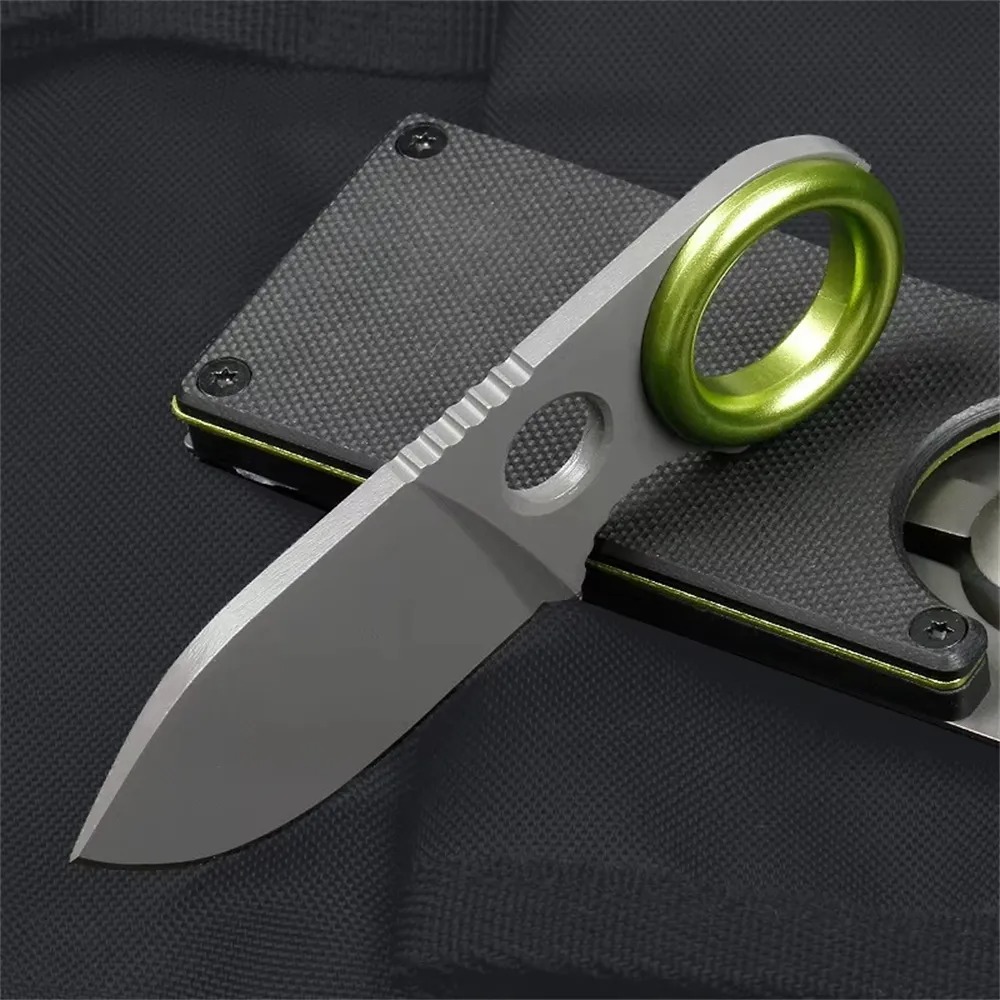 Edc Carry Pocket Knife - Mini-ringmes met vast mes, roestvrijstalen zakmes,