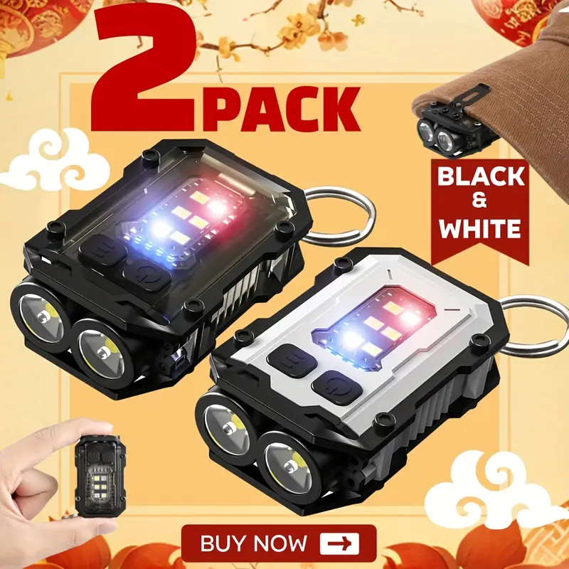 Keychain Flashlight - Clip-On zaklamp Oplaadbare Mini EDC-sleutelhangerzaklamp, compacte