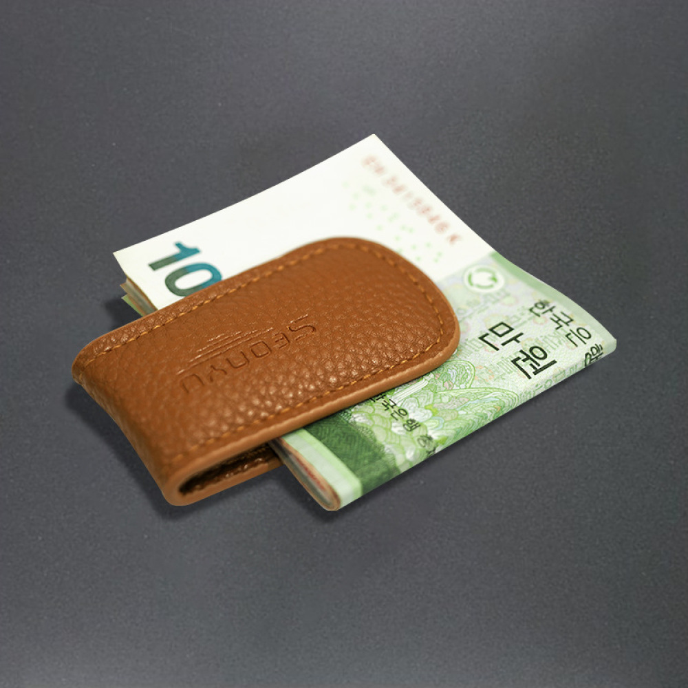 Money Clip Magnetic - Luxe lederen magnetische portemonnee van rundleer,