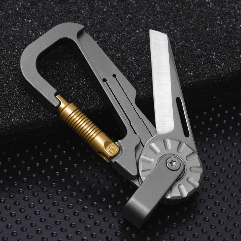 Edc Car Carry - EDC-sleutelhanger van titaniumlegering met zakmes -