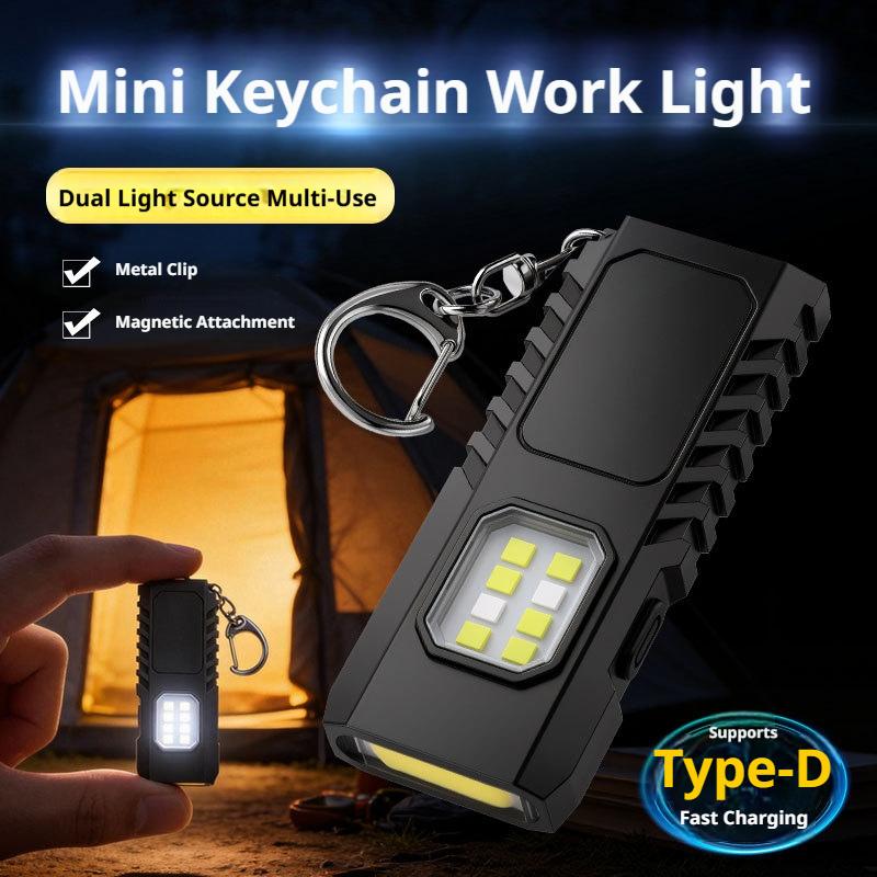 Keychain Flashlight - Mini EDC sleutelhanger zaklamp USB oplaadbaar